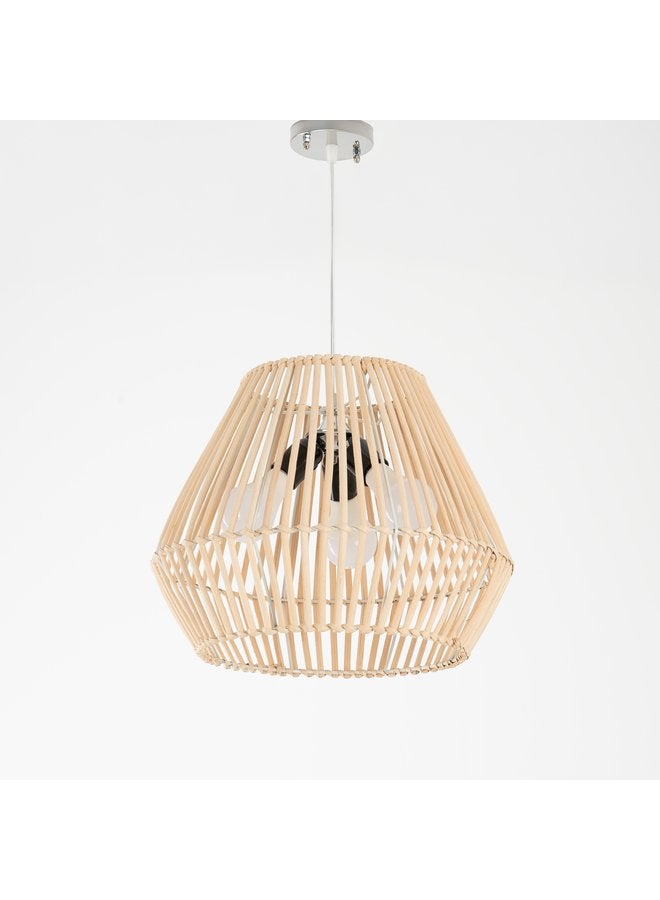 تبس هوم لمب نجفة TBS باللون بيج مصنوعة من بامبو لإضاءة المنزل والديكور - Image 2